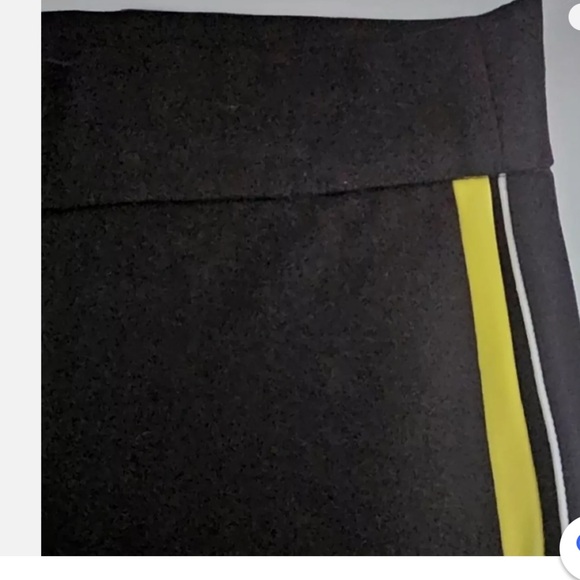 Zara TRF black thick leggings with side band stripe in yellow and white-size S - Picture 3 of 13